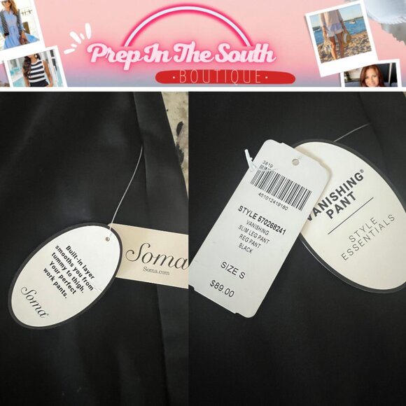 Soma - Vanishing Slim Leg Pants - NWT - S - Black Flattering! - Picture 4 of 7